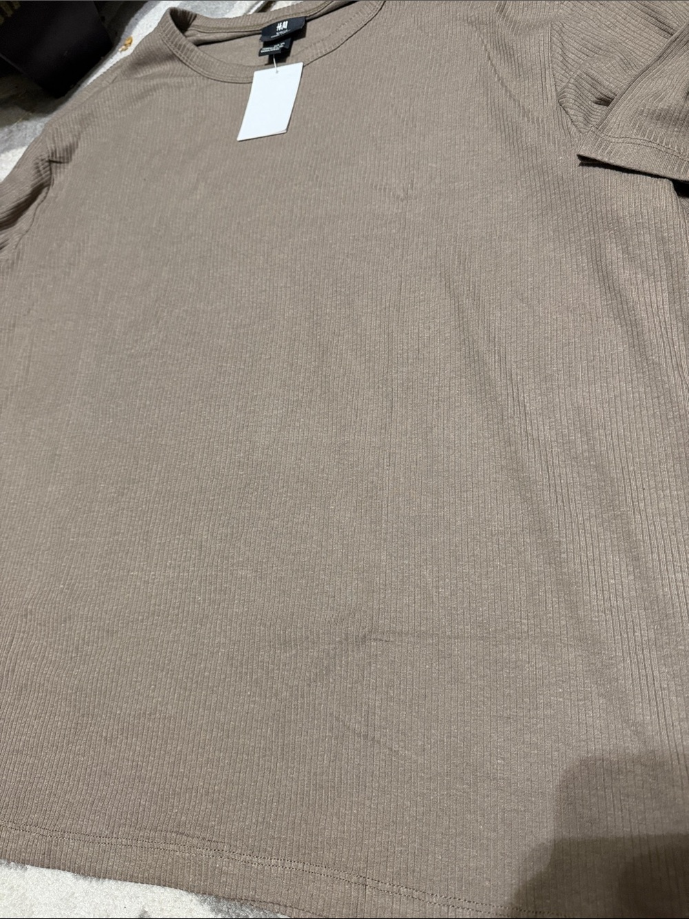Men’s 3X tan ribbed knit tee / NEW